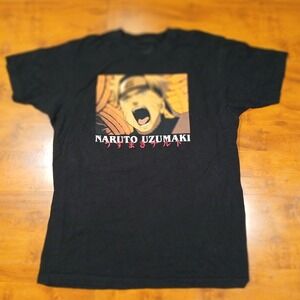 Naruto Shippuden Black T-Shirt Size Large Anime Naruto Uzumaki